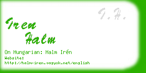 iren halm business card